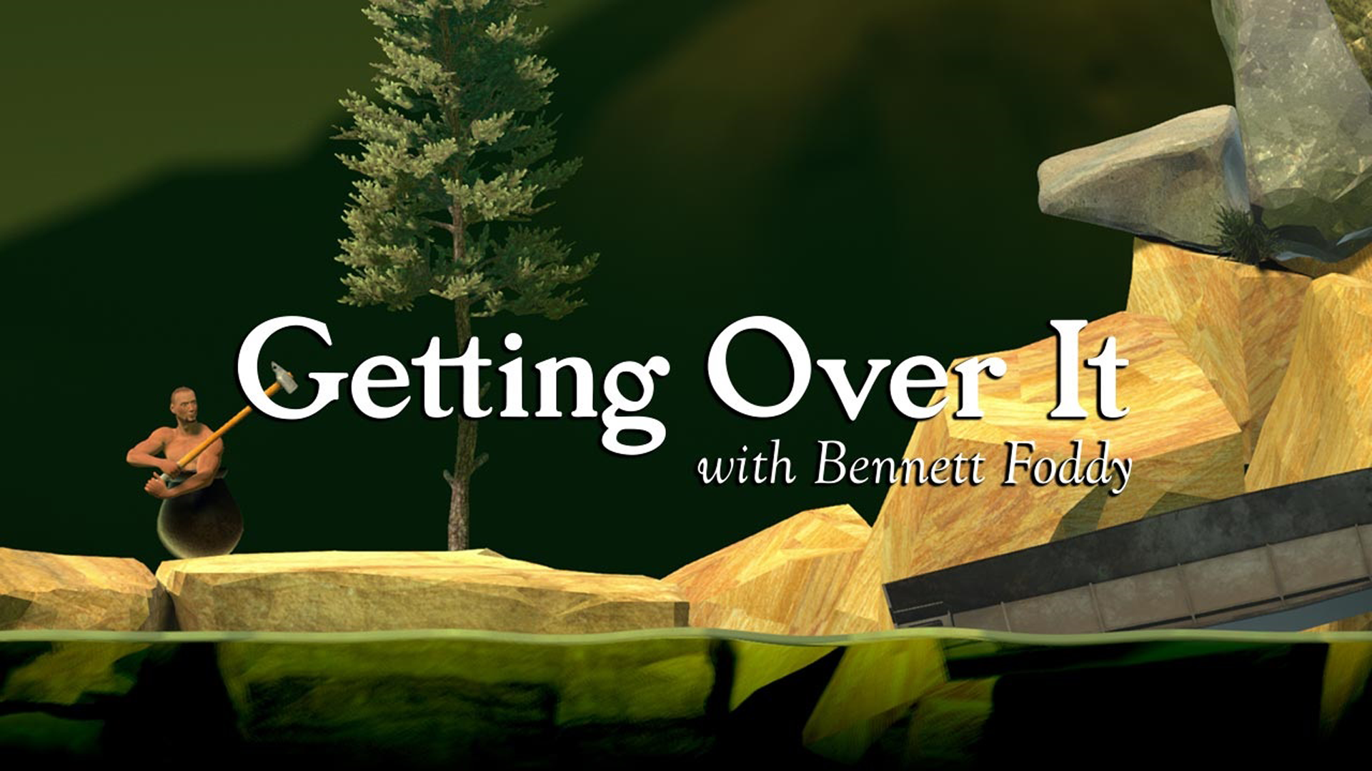 Playing an hour of Getting Over It with Bennett Foddy (Steam)